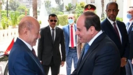 السيسي والعليمي يبحثان التطورات في خليج عدن والبحر الأحمر