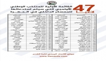 الاعلان عن القائمة الاولية للمنتخب الاولمبي